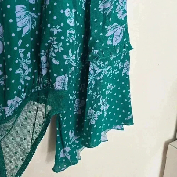 NWT Free People One on One Date Green Floral Bodysuit - Picture 8 of 16